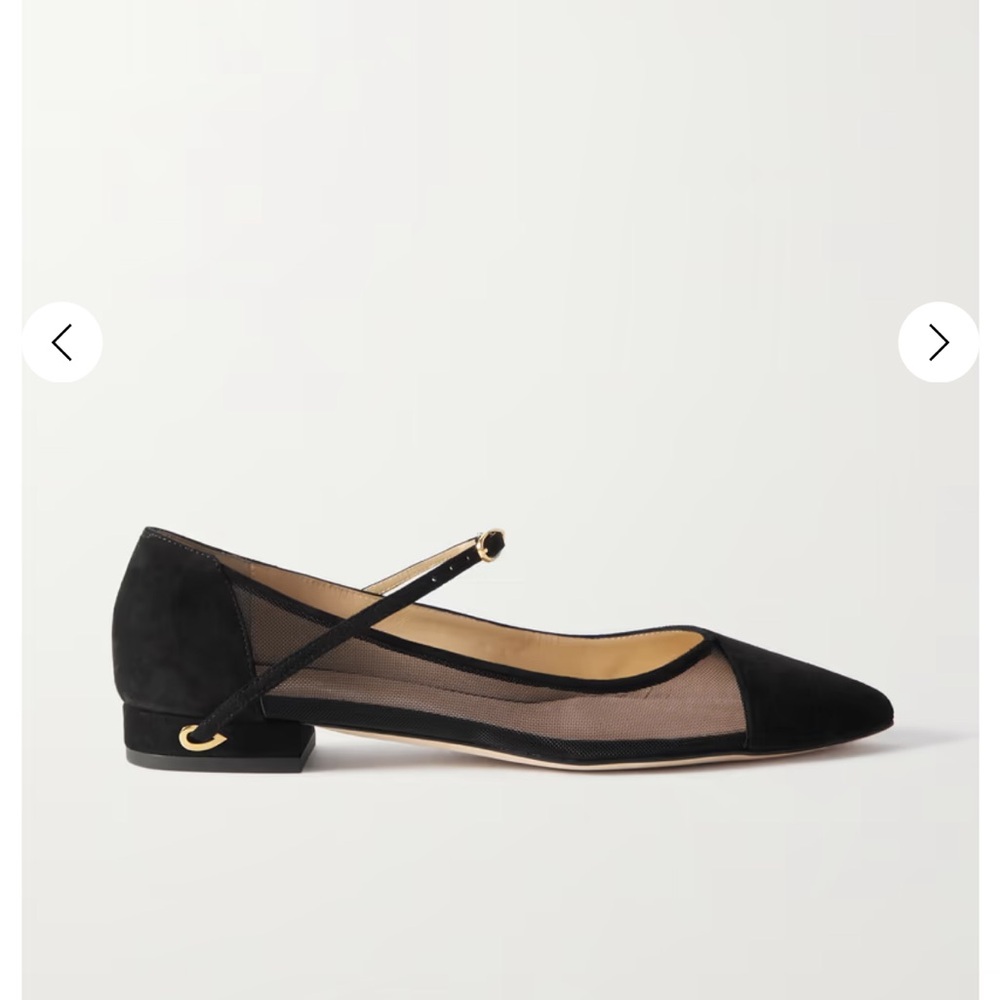 JENNIFER CHAMANDI
Lorenzo 20 suede and tulle point-toe flats